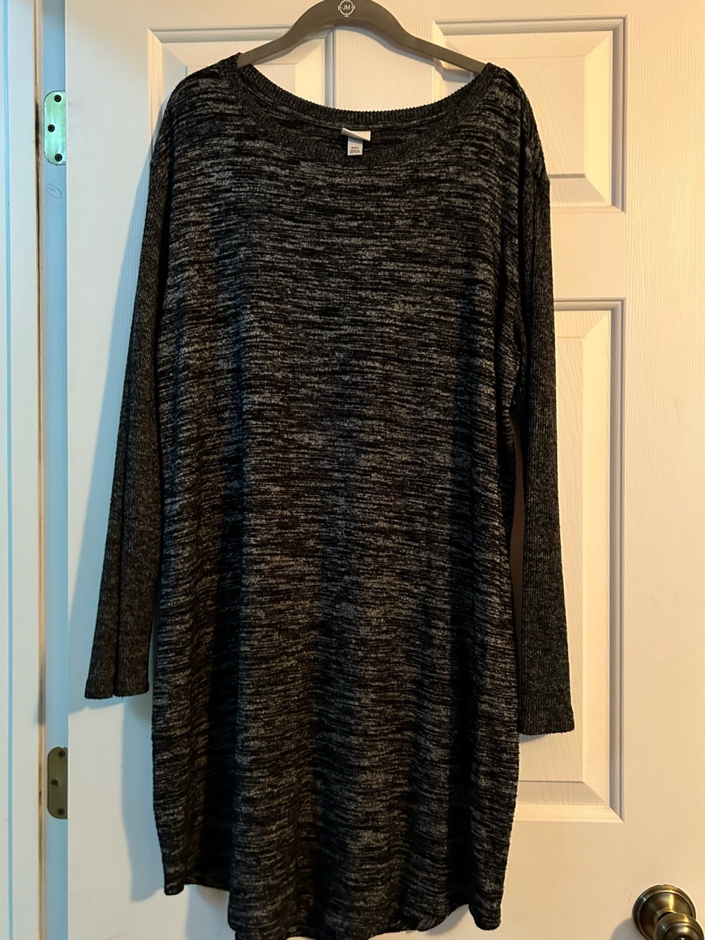 a new day Charcoal Marled Long-Sleeve Tunic Dress XXL